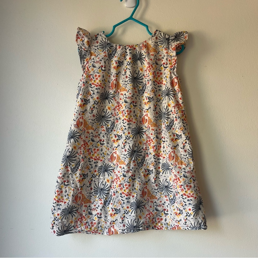 Gap Toddler Girl Dress 4T Butterfly Floral Print Ruffle Sleeve Summer Outfit